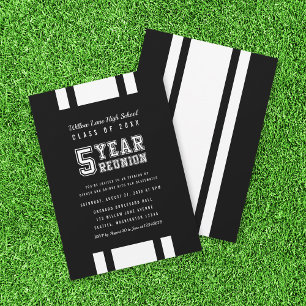 Editable Color Varsity 5 Year Class Reunion Invitation