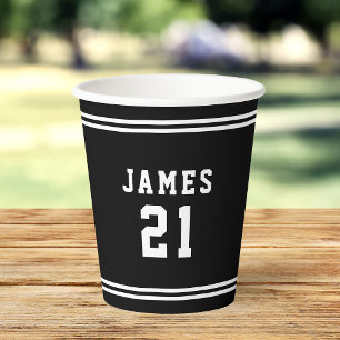 Editable Color Varsity Add Name Number Paper Cups
