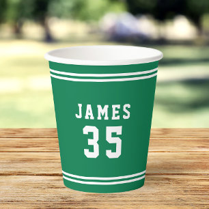 Editable Color Varsity Add Name Number Paper Cups