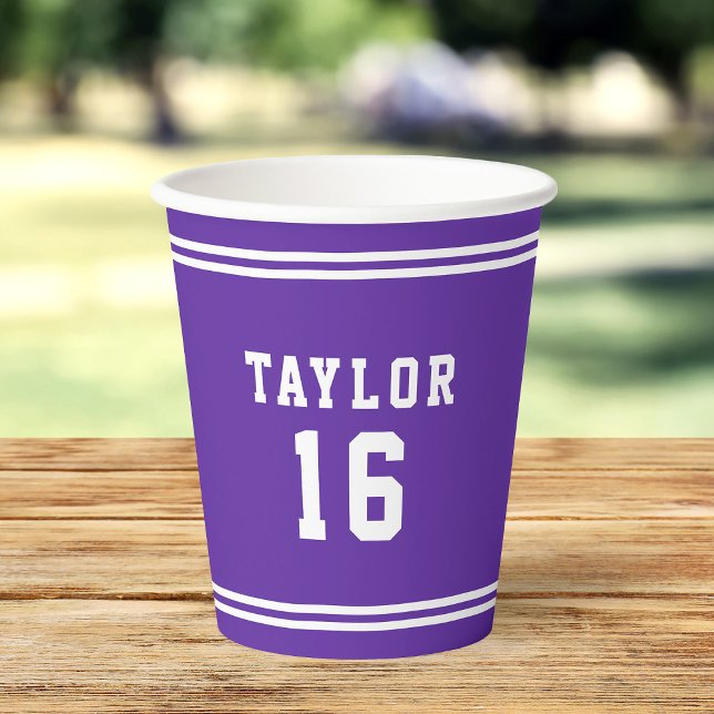 Editable Color Varsity Add Name Number Paper Cups (Creator Uploaded)