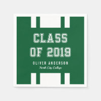 Editable Color Varsity Class of 2019 Graduation Napkin