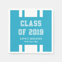 Editable Color Varsity Class of 2019 Graduation Napkin