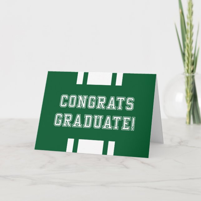 Editable Color Varsity Congrats Graduate Card (Front)