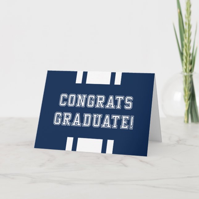 Editable Color Varsity Congrats Graduate Card (Front)