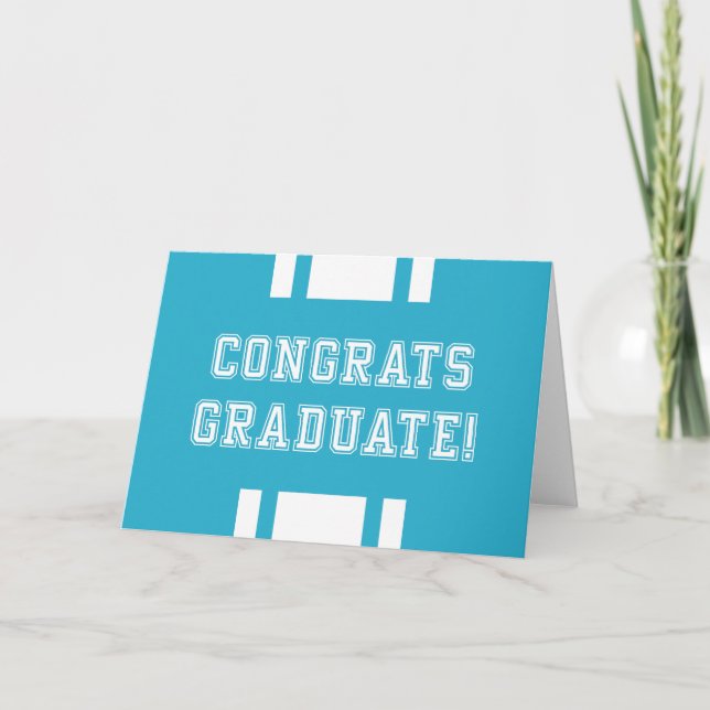 Editable Color Varsity Congrats Graduate Card (Front)