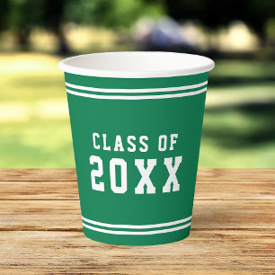 Editable Color Varsity Graduating Class Year Paper Cups
