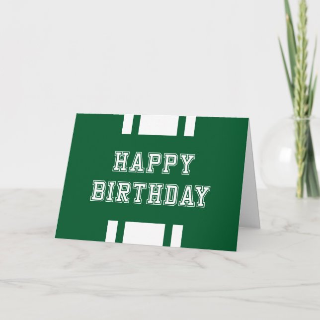 Editable Color Varsity Happy Birthday Card (Front)