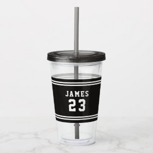 Editable Color Varsity Name Number Acrylic Tumbler