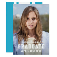 Editable Color Varsity Photo Graduate Announcement