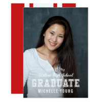 Editable Color Varsity Photo Graduate Announcement