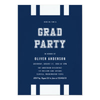 Editable Color Varsity Photo Graduate Grad Party Invitation