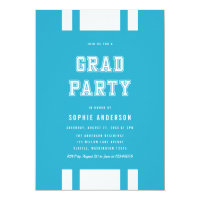 Editable Color Varsity Photo Graduate Grad Party Invitation