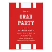 Editable Color Varsity Photo Graduate Grad Party Invitation