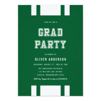 Editable Color Varsity Photo Graduate Grad Party Invitation