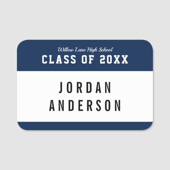 editable color varsity style class reunion name tag zazzlecom