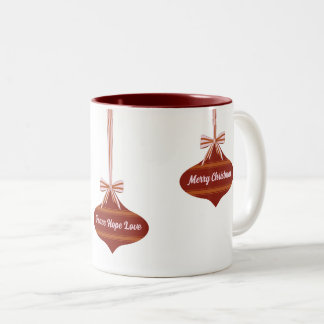 Editable Color Vintage Ornament Christmas Two-Tone Coffee Mug