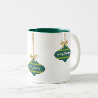 Editable Color Vintage Ornament Christmas Two-Tone Coffee Mug
