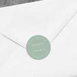 Editable Color Wedding Return Address Modern Classic Round Sticker<br><div class="desc">Editable Color Wedding Return Address Modern Classic Round Sticker with text in white against an editable background color; to change it from black to a color of your choice, click the customize button. Personalize it by replacing the placeholder text. For more options such as to change the font, it's size...</div>