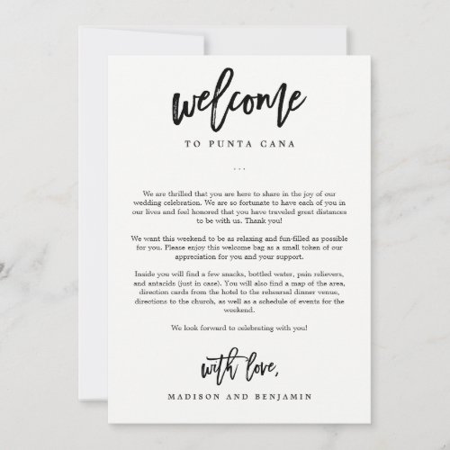 EDITABLE COLOR Wedding Welcome Letter Itinerary