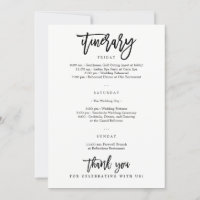 EDITABLE COLOR Wedding Welcome Letter Itinerary Thank You Card