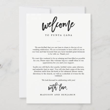 Welcome Letter Template, Wedding Itinerary Card, Welcome Bag Letter, W