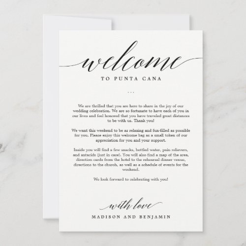 EDITABLE COLOR Welcome Itinerary Card MSC