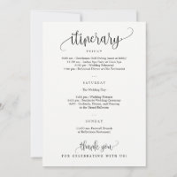 EDITABLE COLOR Wedding Welcome Letter Itinerary Thank You Card