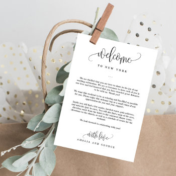 Editable Color Welcome Itinerary Thank You Card by berryberrysweet at Zazzle