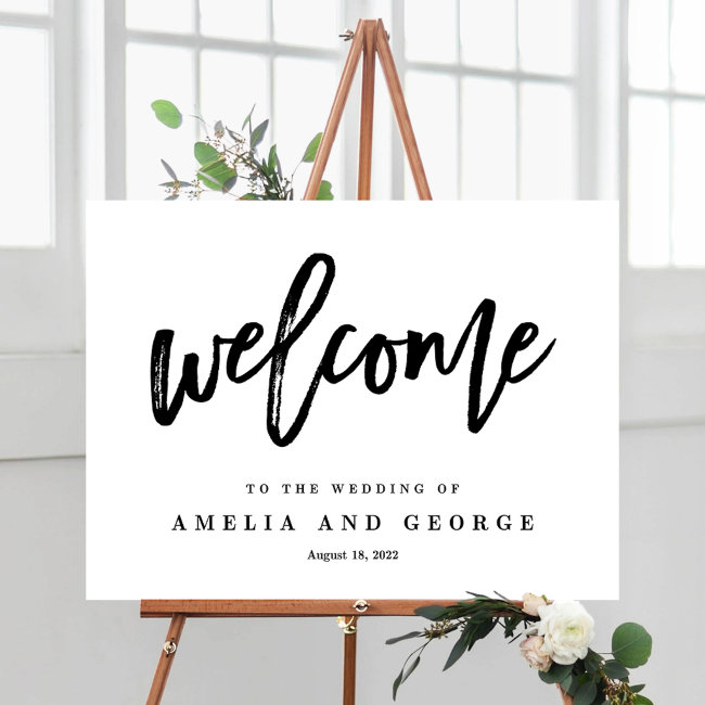 EDITABLE COLOR Welcome Sign Brushed Charm