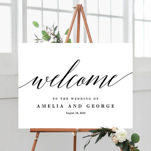 EDITABLE COLOR Welcome Sign Modern Script