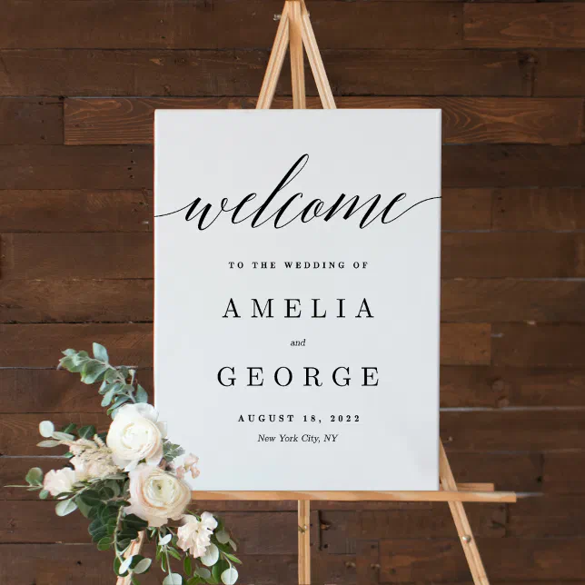 EDITABLE COLOR Welcome Sign Modern Script | Zazzle