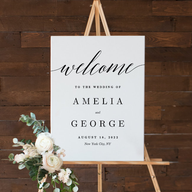 EDITABLE COLOR Welcome Sign Modern Script