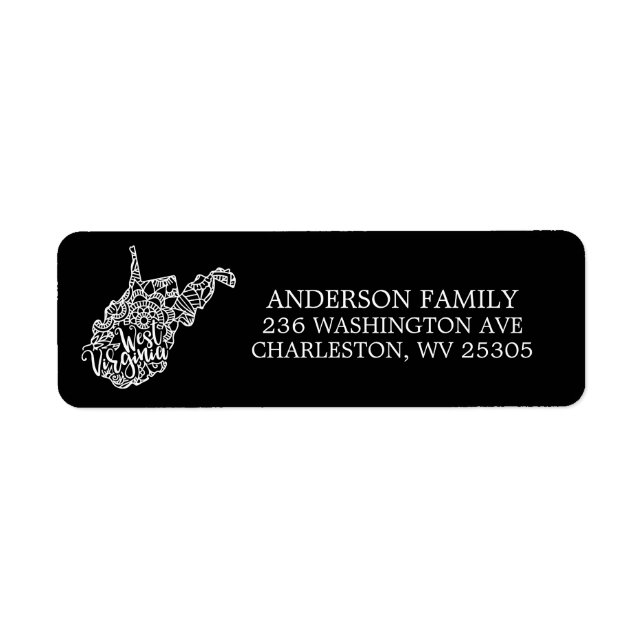 Editable Color WEST VIRGINIA Moving Announcement Label (Front)