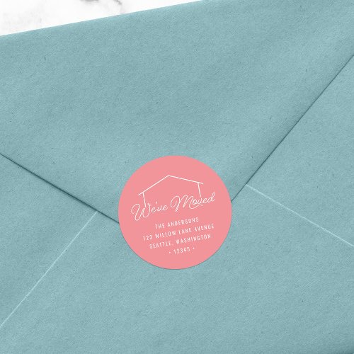 EDITABLE COLOR Weve Moved House Return Address Classic Round Sticker