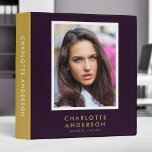 Editable Color White Border Actor Model Portfolio 3 Ring Binder<br><div class="desc">Binder that you can personalize with your own photo on the front with a white border featuring an editable background color (click customize to change the front, back and spine background color) that is perfect for an actor/model portfolio. Personalize it by replacing the placeholder text and replace the sample/placeholder photo...</div>