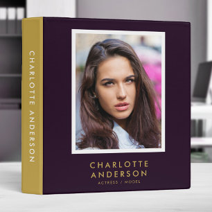Editable Color White Border Actor Model Portfolio 3 Ring Binder