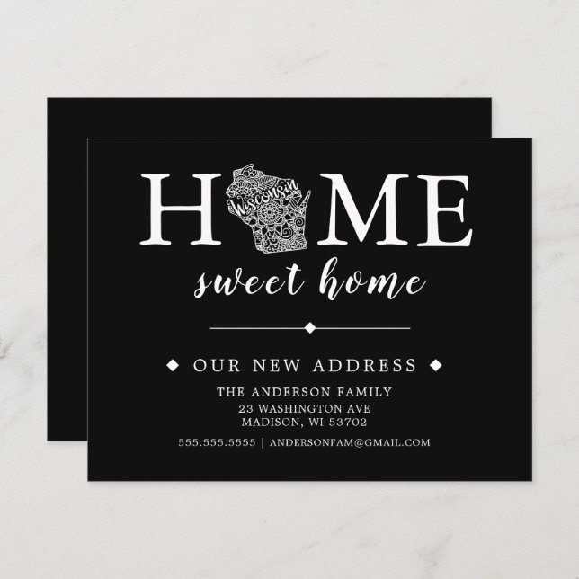 Editable Color WISCONSIN Moving Announcement (Front/Back)