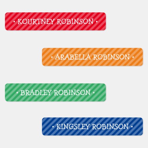 Editable Colorful School Kids Name Labels