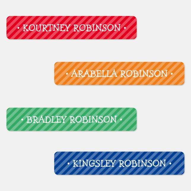 Editable Colorful School Kids Name Labels (Group)