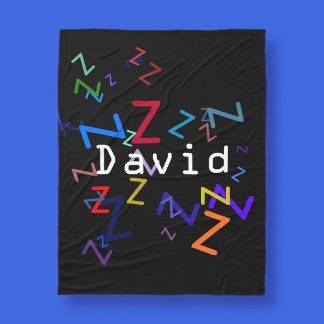 Editable colorful text Any name or word you choose Fleece Blanket
