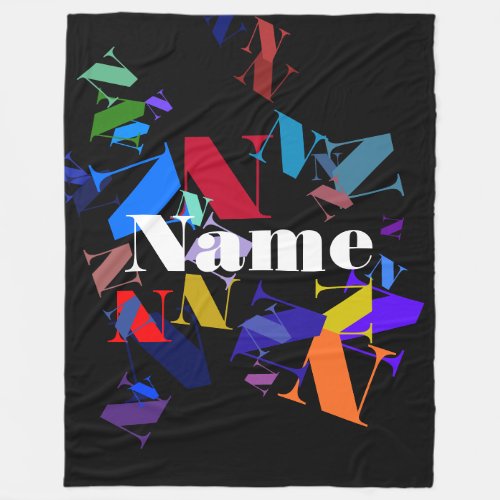 Editable colorful text Any name or word you choose Fleece Blanket