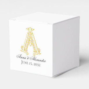 EDITABLE COLORS AA Monogram AA Crest Favor Box