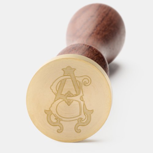 EDITABLE COLORS AB Monogram BA Monogram Wax Seal Wax Seal Stamp