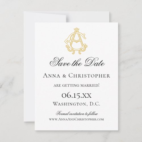 EDITABLE COLORS AC Monogram CA Monogram Invitation