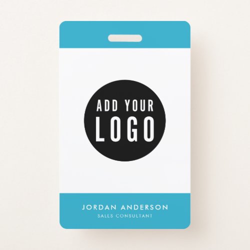 Editable Colors Add Your Logo Simple Employee ID Badge