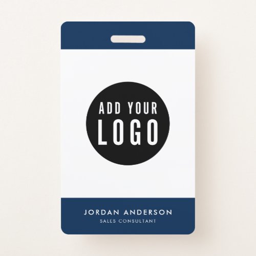 Editable Colors Add Your Logo Simple Employee ID Badge