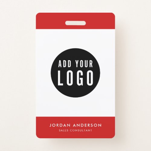 Editable Colors Add Your Logo Simple Employee ID Badge