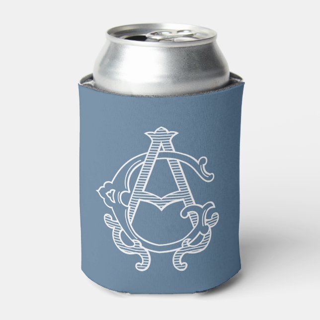 EDITABLE COLORS AG Monogram GA Monogram Cozy Can Cooler (Can Front)