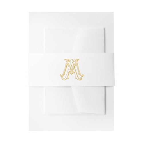 EDITABLE COLORS AM Monogram MA Monogram Band Invitation Belly Band