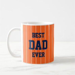 Editable Colors Baseball Stripes Best Dad Ever Coffee Mug